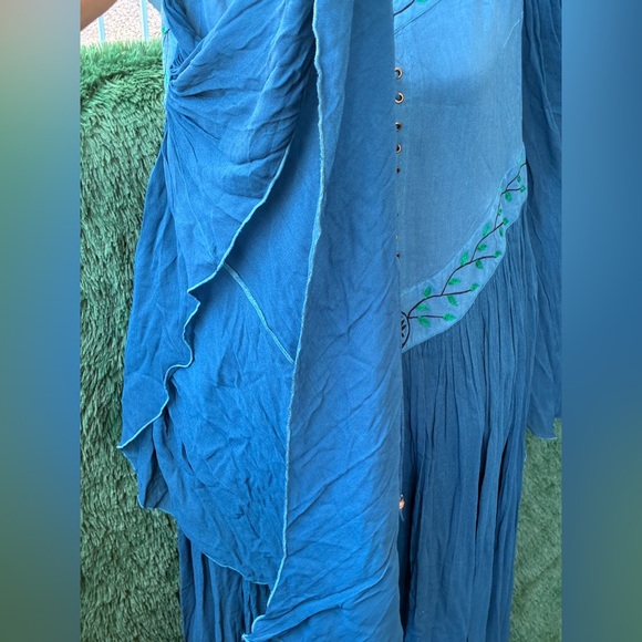 NWT HolyClothing 2x Majolica Blue Acacia Maxi Dress - Picture 6 of 14